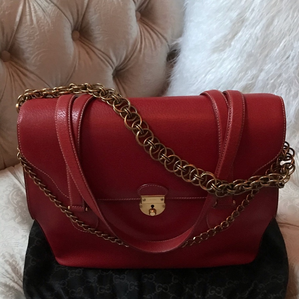 Authentic Gucci Red Handbag Purse.  Excludes Belt.